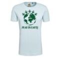 T-Shirt LOGOSHIRT "Peas On Earth", Herren, Gr. L, blau (hellblau), 100% Baumwolle, unifarben, casual, normal, Rundhals, Kurzarm, Shirts, mit lustigem Print