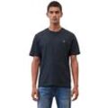 T-Shirt MARC O'POLO, Herren, Gr. XXL (56), blau (schwarz night), Jersey, Obermaterial: 100% Baumwolle, Basic, Rundhals, Kurzarm, Shirts, Logo-T-Shirt aus Bio-Baumwolle