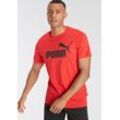 T-Shirt PUMA "ESS LOGO TEE", Herren, Gr. XXL, rot (high risk rot), Jersey, Obermaterial: 100% Baumwolle, bedruckt, sportlich, regular fit normal, Rundhals, Kurzarm, Shirts