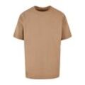 T-Shirt MERCHCODE "Merchcode Herren Break The Rules 2 Acid Washed Oversize Tee", Herren, Gr. L, beige (unionbeige), 100% Baumwolle, unifarben, casual, oversize, Rundhals, Kurzarm, Shirts