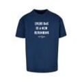 T-Shirt MERCHCODE "Merchcode Herren Hope 2 Heavy Oversized Tee", Herren, Gr. L, blau (dunkelblau), 100% Baumwolle, unifarben, casual, oversize, Rundhals, Kurzarm, Shirts