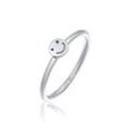 Fingerring ELLI "Smiling Pinky Ring 925 Silber" Gr. 46, silber, Fingerringe, Damen, 46mm, ohne Stein, Silber 925 (Sterlingsilber), 1.4mm