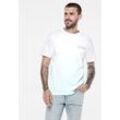 T-Shirt STREET ONE MEN, Herren, Gr. L (52), blau (light turquoise), Web, 100% Baumwolle, mehrfarbig, casual, gerade hüftlang, Rundhals, Kurzarm Bündchen, Shirts, mit Wording