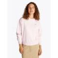 Sweatshirt TOMMY HILFIGER "REG CONTRAST FLAG SWEATSHIRT", Damen, Gr. L (40), rosa (light pink), Sweatware, Obermaterial: 100% Baumwolle, unifarben, casual, regular fit hüftlang, Rundhals, Langarm Rippbündchen, Sweatshirts, mit Logo-Flag