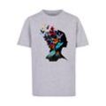 T-Shirt F4NT4STIC "Schmetterling Silhouette TEE UNISEX", Mädchen, Gr. 110/116, grau (erdgrau), Obermaterial: 100% Baumwolle, casual, regular fit, Rundhals, Kurzarm ohne Bündchen, Shirts, Print