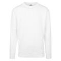 Rundhalspullover URBAN CLASSICS "Urban Classics Herren Sweat Crewneck", Herren, Gr. L, weiß, 63% Baumwolle, 37% Polyester, unifarben, casual, oversize, Rundhals, Langarm, Pullover