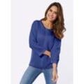 Ajourpullover CLASSIC BASICS "Ajour-Pullover", Damen, Gr. 54, blau (royalblau), 100% Polyacryl, unifarben, 3/4-Ärmel, Pullover