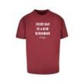 T-Shirt MERCHCODE "Merchcode Herren Hope 2 Heavy Oversized Tee", Herren, Gr. L, rot (cherry), 100% Baumwolle, unifarben, casual, oversize, Rundhals, Kurzarm, Shirts