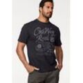 T-Shirt MAN'S WORLD, Herren, Gr. 4XL (68/70), schwarz, Single Jersey, Obermaterial: 100% Baumwolle, bedruckt, casual, normal, Rundhals, Kurzarm, Shirts, Kurzarm, Regular Fit, mit Print, Rundhals, im Used-Look