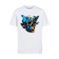 T-Shirt F4NT4STIC "Schmetterling Skull TEE UNISEX", Mädchen, Gr. 122/128, weiß, Obermaterial: 100% Baumwolle, casual, regular fit, Rundhals, Kurzarm ohne Bündchen, Shirts, Print