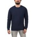 Rundhalspullover BLEND "Sweatshirt BHFalk", Herren, Gr. M, blau (navy), Web, Obermaterial: 60% Baumwolle CO. 40% Polyester PES., casual, Rundhals, Langarm, Pullover