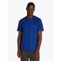 T-Shirt TOMMY HILFIGER "ESSENTIAL REG FIT SOLID TEE", Herren, Gr. M, blau (wedge blau), Single Jersey, Obermaterial: 100% Baumwolle, unifarben, casual, Basic, Rundhals, Kurzarm, Shirts, mit Rundhalsausschnitt