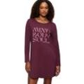 Nachthemd TRIUMPH "Nightdresses NDK LSL X", Damen, Gr. 38, N-Gr, lila (deep burgundy), Single Jersey, 100% Baumwolle, unifarben, casual, bequem knieumspielend, Rundhals, Langarm, Kleider