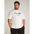 Rundhalsshirt "BT-SCRIPT LOGO TEE-B", Herren, Gr. 4XL, weiß, Single Jersey, Obermaterial: 100% Baumwolle, TOMMY HILFIGER BIG & TALL, unifarben, casual, regular fit, Rundhals, Kurzarm abgerundeter Saum, Shirts, in Großen Größen, Logostickerei