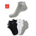 Sportsocken BENCH., Damen, Gr. 35-38, schwarz-weiß (4x schwarz, 4x weiß, 4x grau, meliert), Baumwollmischung, unifarben, elastisch, Socken, Tennis Kurzsocken mit Halbfußfrottee