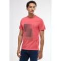 T-Shirt STREET ONE MEN, Herren, Gr. L (42), rot (bleached rot), Web, 100% Baumwolle, bedruckt, casual, gerade normal, Rundhals, Kurzarm Bündchen, Shirts, aus reiner Baumwolle