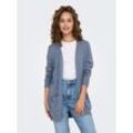 Strickjacke ONLY "ONLLESLY L/S OPEN CARDIGAN KNT NOOS", Damen, Gr. L (40), blau (vintage indigo detail:melange), Strick, Obermaterial: 50% Viskose, 27% Nylon, 23% Polyester, meliert, modisch, V-Ausschnitt, Langarm, Strickjacken