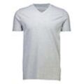 T-Shirt LINDBERGH "Lindbergh T-shirt", Herren, Gr. L, grau (grau mel), Oberstoff: 95% Baumwolle, 5% Elasthan, lässig geschnitten, V-Ausschnitt, Kurzarm, Shirts