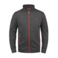 Sweatjacke SOLID "Sweatjacke SDBennTrack", Herren, Gr. S, grau (med grau m), Obermaterial: 50% Baumwolle CO. 50% Polyester PES., casual, normal, ohne Ausschnitt, Sweatjacken