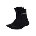 Kurzsocken ADIDAS ORIGINALS "Socken Linear Crew Cushioned 3er Pack", Damen, Gr. 37, schwarz, Obermaterial: 75% Baumwolle CO. 22% Polyester PES. 2% Elasthan EL. 1% Nylon NY., Socken