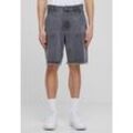 Shorts URBAN CLASSICS "Urban Classics Open Edge Two Knee Denim Shorts", Herren, Gr. 28, Normalgrößen, grau (new grau washed), 100% Baumwolle, unifarben, loose fit, Hosen