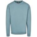 Rundhalspullover URBAN CLASSICS "Urban Classics Herren Sweat Crewneck", Herren, Gr. S, blau (dustyblau), 63% Baumwolle, 37% Polyester, unifarben, casual, oversize, Rundhals, Langarm, Pullover