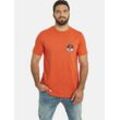 Rundhalsshirt JAN VANDERSTORM "T-Shirt GARMANN", Herren, Gr. L, orange, Obermaterial: 100% Baumwolle CO., casual, comfort fit normal, Rundhals, Kurzarm, Shirts, mit Segelaufdruck