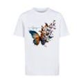 T-Shirt F4NT4STIC "Schmetterling Frühling Tee Unisex", Mädchen, Gr. 122/128, weiß, Obermaterial: 100% Baumwolle, casual, regular fit, Rundhals, Kurzarm ohne Bündchen, Shirts, Print