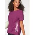 T-Shirt KANGAROOS, Damen, Gr. 48/50, pink (fuchsia), Obermaterial: 95% Baumwolle, 5% Elasthan, unifarben, casual, figurumspielend hüftbedeckend, Rundhals, Kurzarm, Shirts, Kurzarm, figurumspielend, unifarben, Rundhalsausschnitt, casual