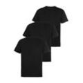 T-Shirt FRUIT OF THE LOOM, Herren, Gr. XL (56/58), schwarz (schwarz, schwarz, schwarz), Single Jersey, Obermaterial: 100% Baumwolle, Basic, schmal, Rundhals, Kurzarm ohne Bündchen, Shirts, mit Rundhalsausschnitt