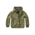 Allwetterjacke BRANDIT "Brandit Herren Kids Summer Windbreaker Frontzip", Jungen, Gr. 122/128, grün (olive), 100% Polyester, unifarben, casual, normal, ohne Ausschnitt, Langarm, Jacken