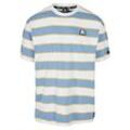 T-Shirt STARTER BLACK LABEL "Starter Black Label Herren Starter Block Stripes Tee", Herren, Gr. L, weiß (weiß, horizonblau, califoniagelb), 100% Baumwolle, gestreift, casual, oversize, Rundhals, Kurzarm, Shirts