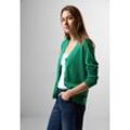 Cardigan CECIL, Damen, Gr. L (42), grün (malachite grün), Web, Stoff, 60% Baumwolle, 40% Viskose, unifarben, casual, normal normal, V-Ausschnitt, Langarm Bündchen, Strickjacken, mit Knopfleiste