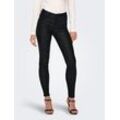 Lederimitathose JDY "JDYNEWTHUNDER COATED HIGH SKN PNT NOOS", Damen, Gr. L (40), Länge 30, schwarz, Obermaterial: 76% Viskose, 21% Nylon, 3% Elasthan, unifarben, modisch, skinny fit, Hosen