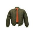 Anorak BRANDIT "Brandit Herren Kids MA1 Jacket", Jungen, Gr. 122/128, grün (olive), 100% Polyamid, mehrfarbig, casual, normal, ohne Ausschnitt, Langarm, Jacken