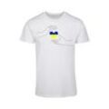 T-Shirt MERCHCODE "Merchcode Herren Peace - 2 Hand Heart White Basic T-Shirt", Herren, Gr. L, weiß, 100% Baumwolle, bedruckt, casual, normal, Rundhals, Kurzarm, Shirts