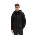 Softshelljacke TOM TAILOR, Herren, Gr. M, schwarz, Web, Obermaterial: 100% Polyester, unifarben, casual, normal normal, Rundhals, Langarm Rollsaum, Jacken, mit Kapuze