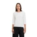 3/4-Arm-Shirt BETTY BARCLAY "Betty Barclay Basic Shirt mit Aufdruck", Damen, Gr. 36, weiß (rohweiß), Jersey, Obermaterial: 95% Baumwolle, 05% Elasthan., casual, tailliert normal, Rundhals, 3/4-Ärmel, Shirts, Glitzersteine