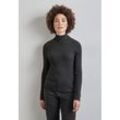 Rollkragenpullover STREET ONE, Damen, Gr. 34, grau (gravel grau meliert), Stoff, 52% Viskose, 28% Polyester, 20% Nylon, unifarben, casual, normal normal, hoch geschlossener Ausschnitt, Langarm Bündchen, Pullover, aus stretchigem Viskosematerial