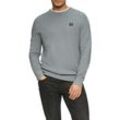 Strickpullover S.OLIVER, Herren, Gr. L, grau, Strick, Obermaterial: 100% Baumwolle, unifarben, casual, regular fit hüftbedeckend, Rundhals, Langarm Bündchen, Pullover, Rundhals, in Struktur-Optik