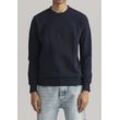 Sweatshirt GANT "D1. TONAL ARCHIVE SHIELD C-NECK", Herren, Gr. L, blau (evening blau), Sweatware, Obermaterial: 100% Baumwolle, casual, normal hüftbedeckend, Rundhals, Langarm eingesetzt Rippbündchen, Sweatshirts, mit Logostickerei auf der Brust