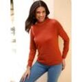 Strickpullover CLASSIC BASICS "Pullover", Damen, Gr. 42, rot (rostrot), 100% Polyacryl, unifarben, Langarm, Pullover