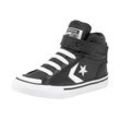 Sneaker CONVERSE "PRO BLAZE STRAP LEATHER", Gr. 33, schwarz-weiß (schwarz, weiß), Leder, sportlich, Schuhe Skaterschuh Sneaker high Sneakerboots