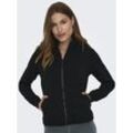 Sweatjacke ONLY PLAY "ONPMELINA LIFE HN FZ LS SWT NOOS", Damen, Gr. L (40), schwarz, Obermaterial: 50% Baumwolle, 50% Polyester, unifarben, sportlich, Langarm, Sweatjacken