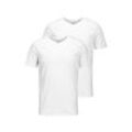 T-Shirt JACK & JONES "T-Shirt JACBASIC V-NECK TEE 2PK 2er Pack", Herren, Gr. S, weiß, Obermaterial: 100% Baumwolle CO., Kurzarm, Shirts