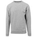 Rundhalspullover URBAN CLASSICS "Urban Classics Herren Sweat Crewneck", Herren, Gr. L, grau, 63% Baumwolle, 37% Polyester, unifarben, casual, oversize, Rundhals, Langarm, Pullover