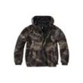 Allwetterjacke BRANDIT "Brandit Herren Kids Summer Windbreaker Frontzip", Jungen, Gr. 122/128, grün (schwarzcamo), 100% Polyester, unifarben, casual, normal, ohne Ausschnitt, Langarm, Jacken