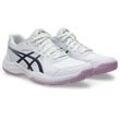 Tennisschuh ASICS "COURT SLIDE 4", Gr. 41,5, weiß, indigo fog, Textil, Synthetik, sportlich, Schuhe