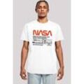 T-Shirt F4NT4STIC "NASA Classic Space Shuttle White", Herren, Gr. L, weiß, Obermaterial: 100% Baumwolle, casual, regular fit, Rundhals, Kurzarm ohne Bündchen, Shirts, Herren,Premium Merch,Regular-Fit,Basic,Bedruckt