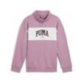 Sweatshirt PUMA "SQUAD HALF-ZIP FL G", Kinder, Gr. 164, rosa (mauved out), Fleece, Obermaterial: 66% Baumwolle, 34% Polyester, bedruckt, sportlich, relaxed fit normal, Langarm, Sweatshirts